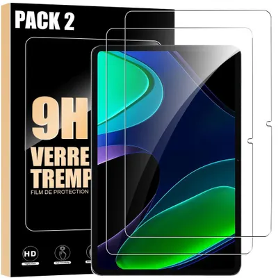 Image de 2 Verre Trempé pour Xiaomi Pad 6 / Xiaomi Pad 6 Pro - Protection Rigide Anti-Rayures Transparent