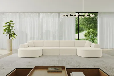 Produktbild von ALTDECOR Ecksofa in U-Form MARI-U2 - 388x171x79,5 cm Beige - Corner Sofa Bett Eckcouch Couch L-Form Wohnlandschaft Cauchsofa
