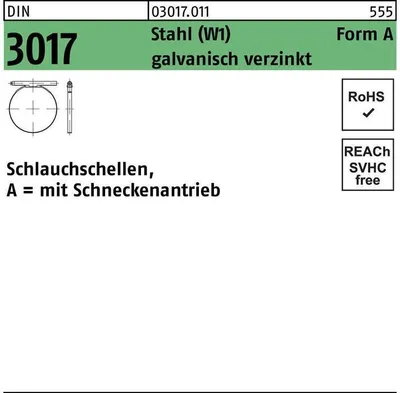 Produktbild von Reyher  Schlauchschellen DIN 3017 St. A 90-110/ 9 W1 (25 Stück)