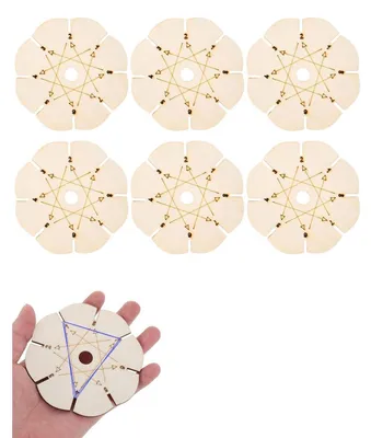 Obrázok produktu pre Sada 6 drevených hviezdičiek, priemer 9,5 cm, na výrobu náramkov