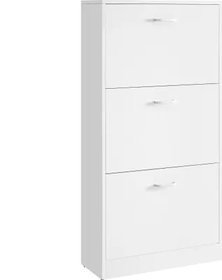 Produktbild von VASAGLE Schuhschrank Schuhregal mit 3 Klappen Schuhkipper 120x60x24 cm weiß