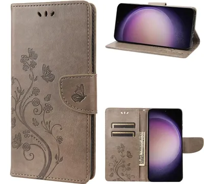 Produktbild von König Design Hülle kompatibel mit Kunstleder Handyhülle - Handy Case Grau