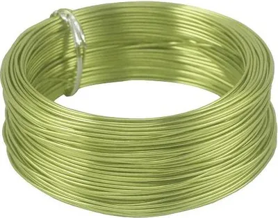 Produktbild von Draht für Dekoration TANEA, hellgrün lackiert, 60m, Ø2mm - Aluminiumdraht