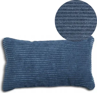 Produktbild von Geronimo | Dekokissen - Blau - 50x30 cm - Cordkissen - Maschinenwaschbar - Abnehmbarer Bezug - Antiallergisch