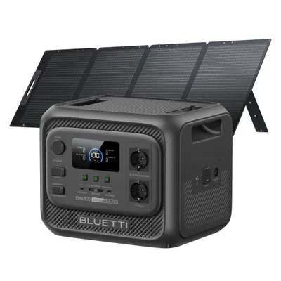 Image de Générateur solaire BLUETTI Elite 300 avec panneau solaire 200 W, batterie LiFePO4 3014,4 Wh avec sorties CA 2400 W, centrale électrique 3 kWh pour la maison et le camping-car