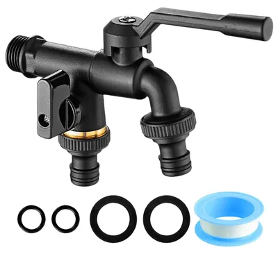 Doppelauslauf-Wasserhahn Messing frostsicher 2x3/4 Zoll Garten