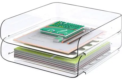 Produktbild von Transparente A4-Briefablage aus PET, stapelbar, Büroorganizer