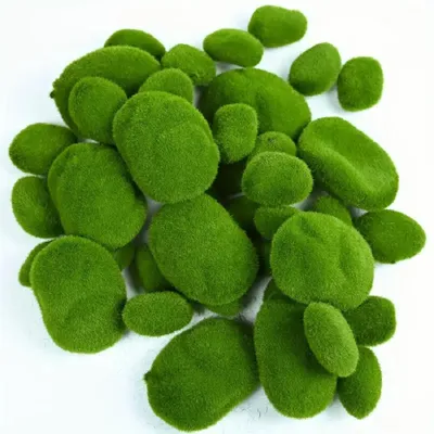 Produktbild von Künstliche Moossteine 25 Stück - 3 Größen - grüne Moosbälle - Deko Moos für Feengarten Blumenarrangements Basteln - Künstliches Moos Grün