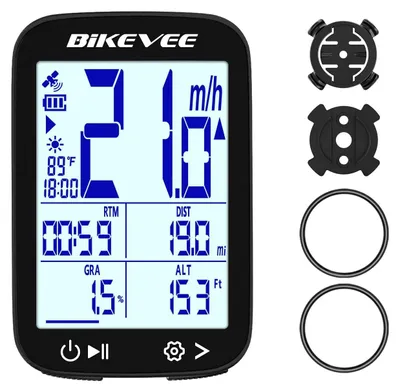 Image de Compteur de vélo GPS sans fil - Écran 2,4 pouces - Vitesse - IPX7 étanche - Autonomie 28 heures