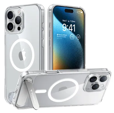 Produktbild von Torras – Pstand MagSafe-Hülle für iPhone 16 Pro – transparent