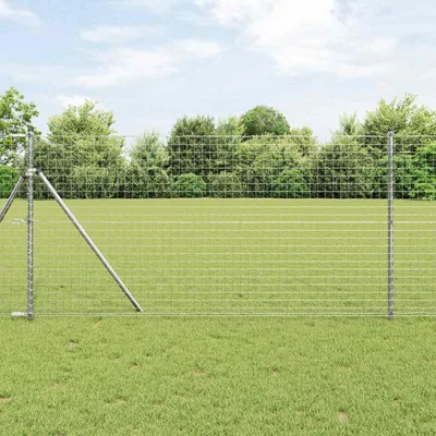 Produktbild von Zaunpfosten 12 pcs Silber Pulverbeschichteter Stahl