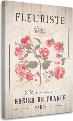 Obrázok produktu pre Obraz na plátne Vintage kvetiny 40x60 Feeby Ružová obraz na stenu pripravené na zavesenie