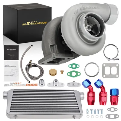 Produktbild von 00 PS Turbo-Kit mit 600x300x76mm Ladeluftkühler Ölleitung für 4,0-6,0l Motor