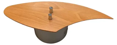 Obrázok produktu pre 1x bezpečnostný dekoratívny transformátor Mili, okrúhly, 105 VA, 12 V, 50 Hz, 230 V, lanová lišta, titán matný / drevo