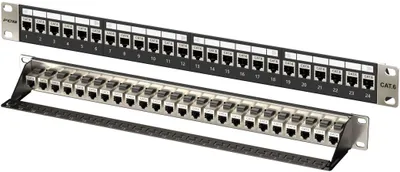 Patchpaneel 24 Ports Cat6 STP RJ45 Keystone-Kupplung 19 Zoll