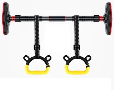 Productafbeelding van Optrekstang - Fitness rekstok - Krachttraining bovenlichaam - Geen schroeven boren - 65-145 cm verstelbaar - Zwart