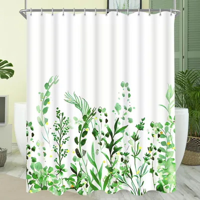 Produktbild von Duschvorhang Blumen 100x200cm Antischimmel Wasserabweisend Polyester Stoff