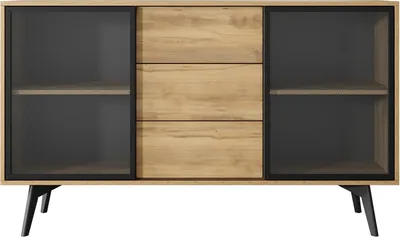 Produktbild von BETTSO Moderne verglaste Kommode mit Schubladen für das Wohnzimmer SWIFT