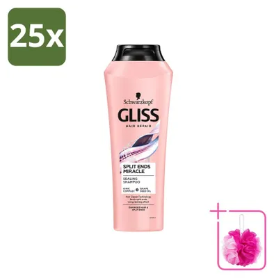 Productafbeelding van 25 x Schwarzkopf Gliss Shampoo voor beschadigd haar, "Split Hair Miracle" - 250 ml - Voordelige verpakking - 25 stuks