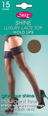 Image de Silky Shine bas autofixants pour femmes avec finition en dentelle LW256 (X-Large) (couleur peau)