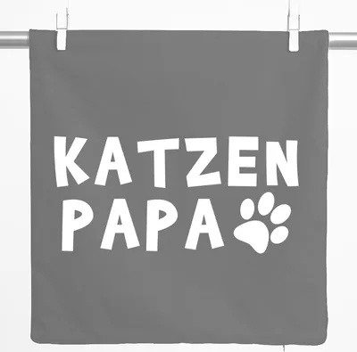 Produktbild von Huuraa Kissenbezug Katzenpapa Tapse 40x40cm Steel Grey Baumwolle Dekokissenbezug Geschenkidee