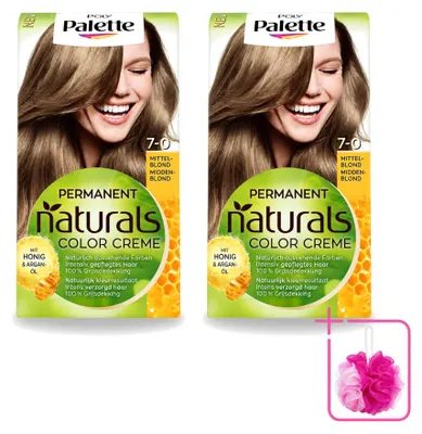 Productafbeelding van 2 x Poly Palette haarkleuring - Mediumblond 7-0 - 115 ml - Voordeelverpakking - 2 stuks