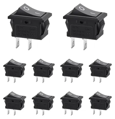 Productafbeelding van KCD1-101 Tuimelschakelaar 2-polig AC 125V 10A - 10 stuks