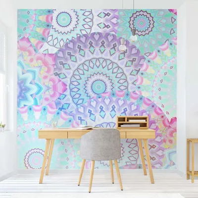 Produktbild von Fototapete Spirituell - Vliestapete - Bildtapete UV-beständig Mandala bunt Orientalisch Wandtapete geruchsfrei