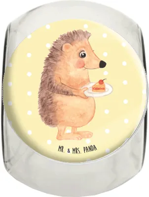 Produktbild von Mr. & Mrs. Panda Kaffeedose Igel Kuchenstück XL 2000ml - Gelb Pastell - Geschenk, Geburtstagskuchen, Vorratsdose, Kuchen Backen, Torte, Essen Spruch, gewürzglas