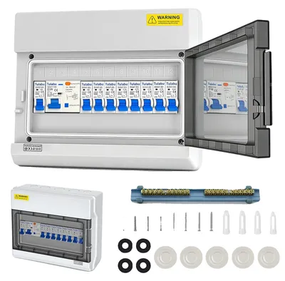 Imagen del producto de Caja de distribución, protección IP65, con interruptor diferencial integrado, color blanco