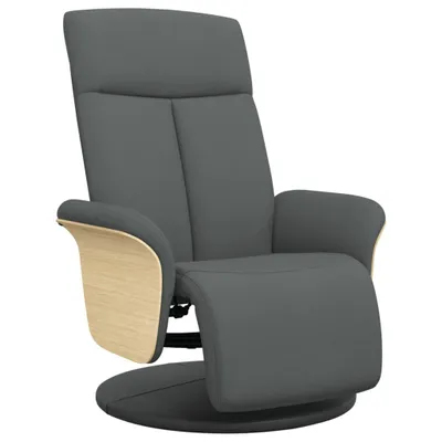 Image de Fauteuil inclinable avec repose-pieds gris foncé tissu