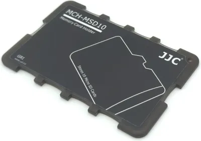 Produktbild von microSD Kartenhalter, 10 Steckplätze, Rückseite nummeriert/beschriftbar, ABS Kunststoff, schwarz
