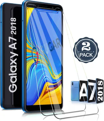 Produktbild von 2X Samsung Galaxy A7 2018 Panzerglas Glasfolie Display Schutz Folie Glas 9H Hart Echt Glas Displayschutzfolie 2 Stück