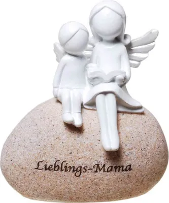 Produktbild von Engel mit Kind auf Stein "Lieblings-Mama"