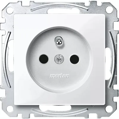 Image de Prise avec broche de protection, BRS, bornes à fiches, blanc polaire brillant, système M