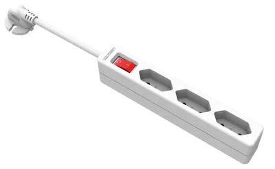 Produktbild von VALUE 3-fach Steckdosenleiste Euro-Stecker (2-polig), mit Schalter, weiß, 1,5 m