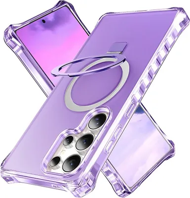Produktbild von Samsung Galaxy S26 Ultra Hülle - Coverup ShockProof TPU Back Cover mit MagSafe Compatible Ring Kickstand - Violett