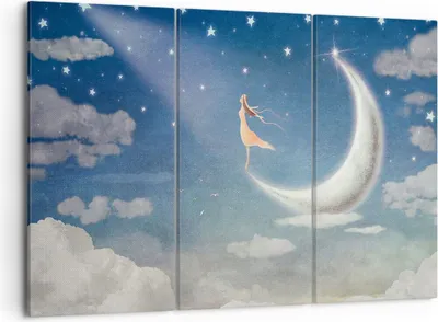 Produktbild von Bild auf Leinwand - Leinwandbild - himmel stern - 105x70cm - Wand Bild - Wanddeko - Wandbilder - Leinwanddruck - Bilder - Kunstdruck - Wanddekoration - Leinwand bilder - Wandkunst - CE105x70-3778