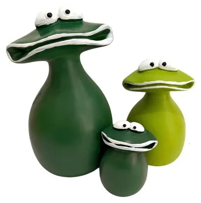 Froschfiguren-Set, 3er-Set, wetterbeständiges Harz, Garten-Deko