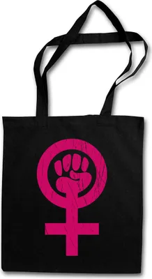 Produktbild von Urban Backwoods Feminism Symbol, Stofftasche, Farbe: Schwarz
