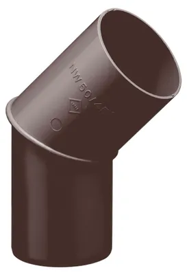 Produktbild von INEFA Fallrohrbogen 45 Grad, DN50 / 50mm, Dunkelbraun – PVC Regenrohrbogen für die Dachrinne am Gartenhaus oder Pavillon als passgenaues Zubehör zur Dachentwässerung aus Kunststoff