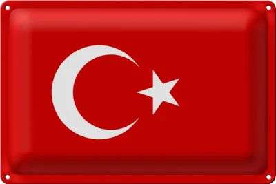 Produktbild von Blechschild Flagge Türkei 40x30cm Flag of Turkey