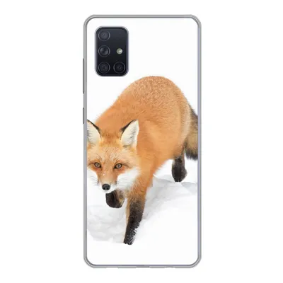 Produktbild von MuchoWow® Handyhülle Schutzhülle Hülle für Samsung Galaxy A71 Fuchs - Schnee - Winter Silikon Softcase Handy Hülle - Kartenbesitzer
