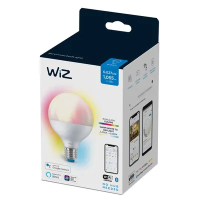 Zdjęcie produktu dla WiZ Kula 11 W (odp. 75 W) G95 E27, Inteligentne żarówki, Wi-Fi/Bluetooth, Biały, Wi-Fi 4 (802.11n), 802.11b, 802.11g, LED, E27