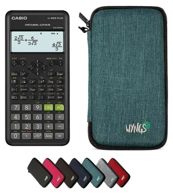 Produktbild von Casio fx-82ES Plus 2nd Edition inkl. WYNGS Schutztasche Türkis - Wissenschaftlicher Taschenrechner - Basic Set