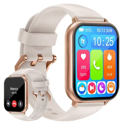 Produktbild von Smartwatch für Damen und Herren mit Telefonfunktion HD-Touch Screen mit SpO2-Überwachung Pulsuhr Schlafmonitor Uhr Multi Trainingsmodi Polarsterngold