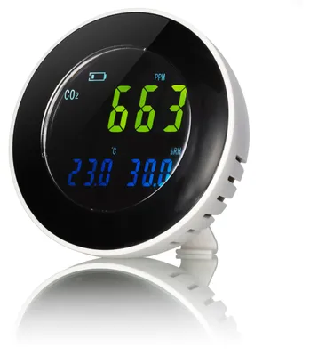 Productafbeelding van Bresser CO2-meetapparaat, luchtkwaliteitsmeter, datalogger voor koolstofdioxide, temperatuur en luchtvochtigheid, met ventilatieaanbevelingen