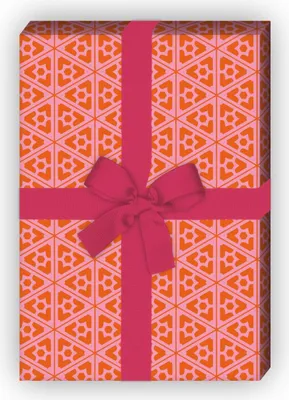 Produktbild von Orientalisches Geschenkpapier Set mit edlem Mosaik, orange - G8453, 32 x 48cm