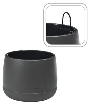 Obrázok produktu pre Mrazuvzdorný plastový kvetináč KOMA 350 mm – tmavo sivý