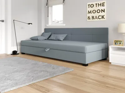 Produktbild von Einzelbett mit Polsterung 100x195 LOCIKA BIZ 2 - blaugrau